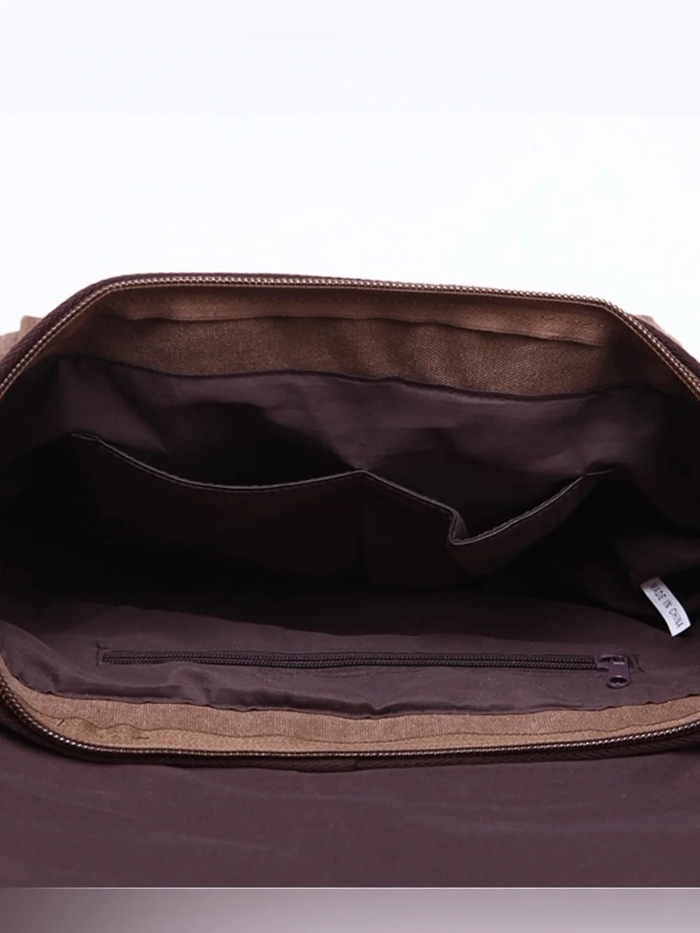 Canvas Messenger Bag for Men in Taupe Brown